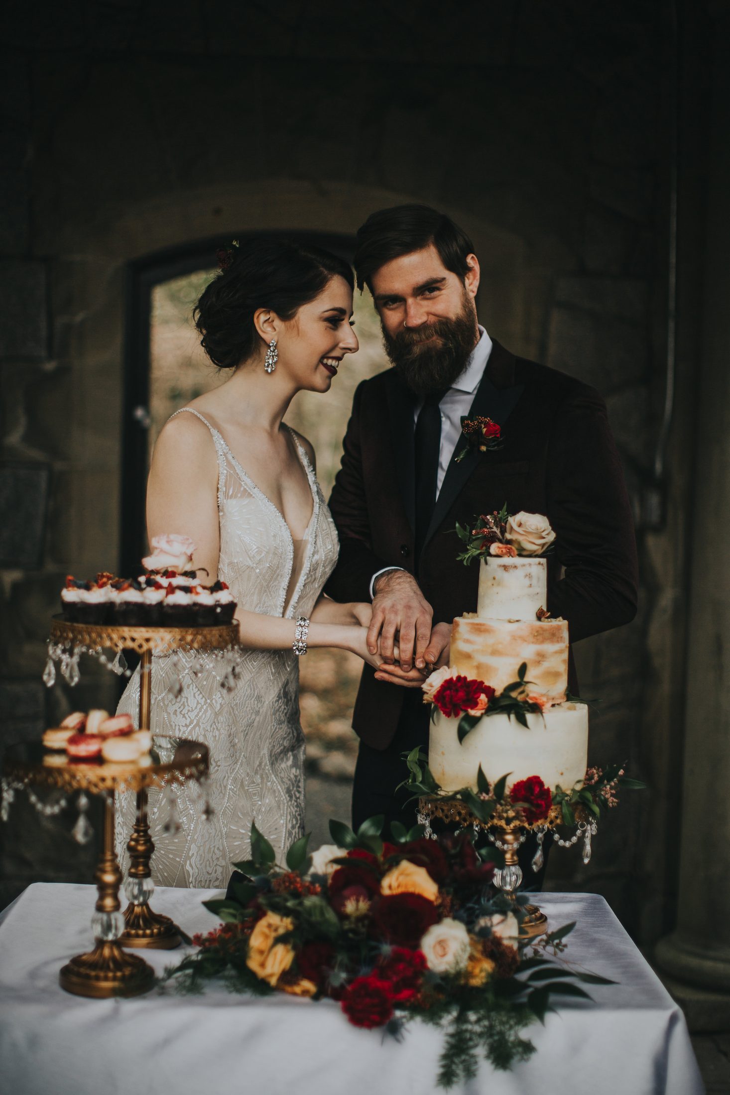 Wedding cake detail at Hatley Castle