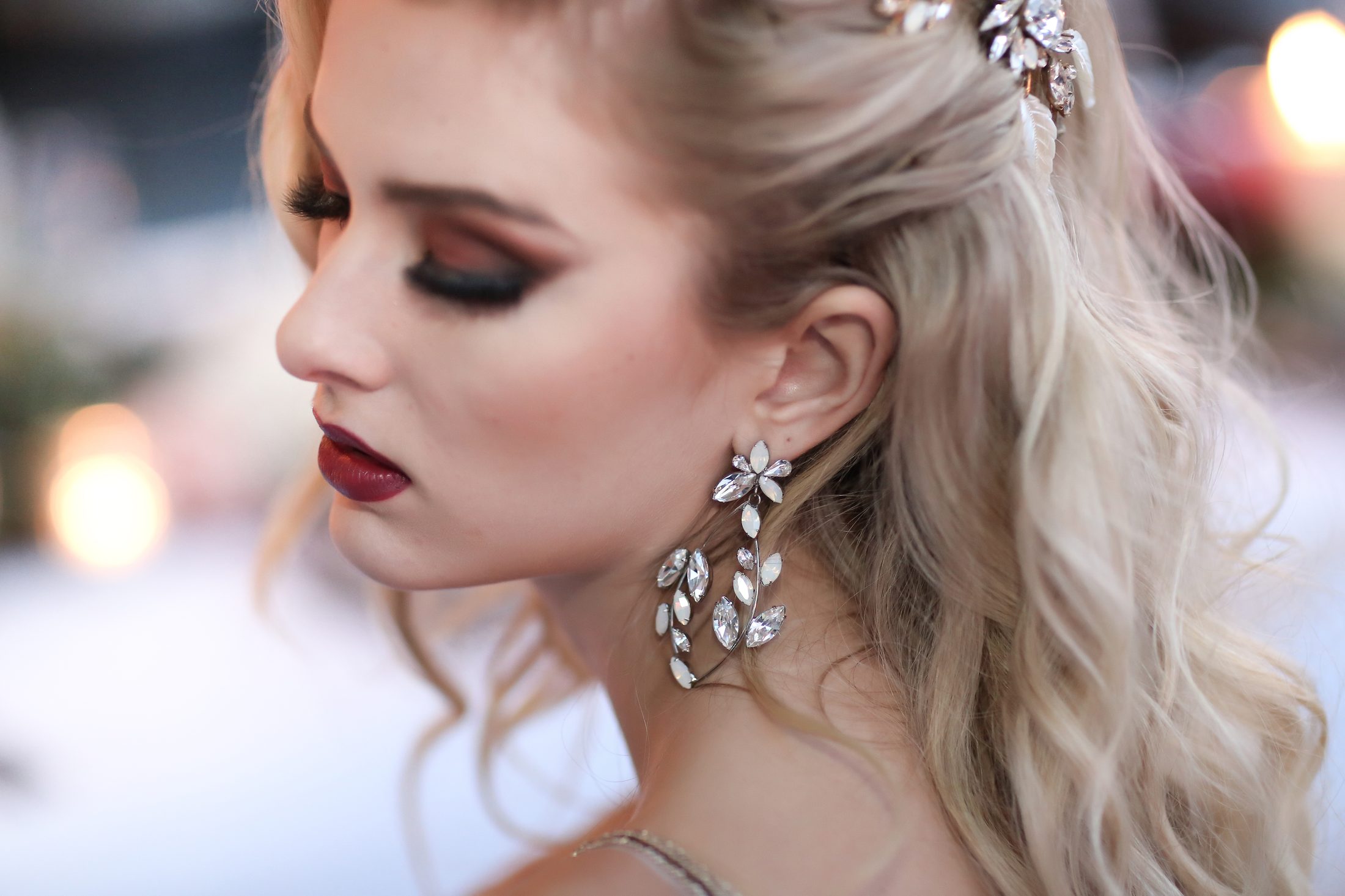 Hair and makeup close portrait