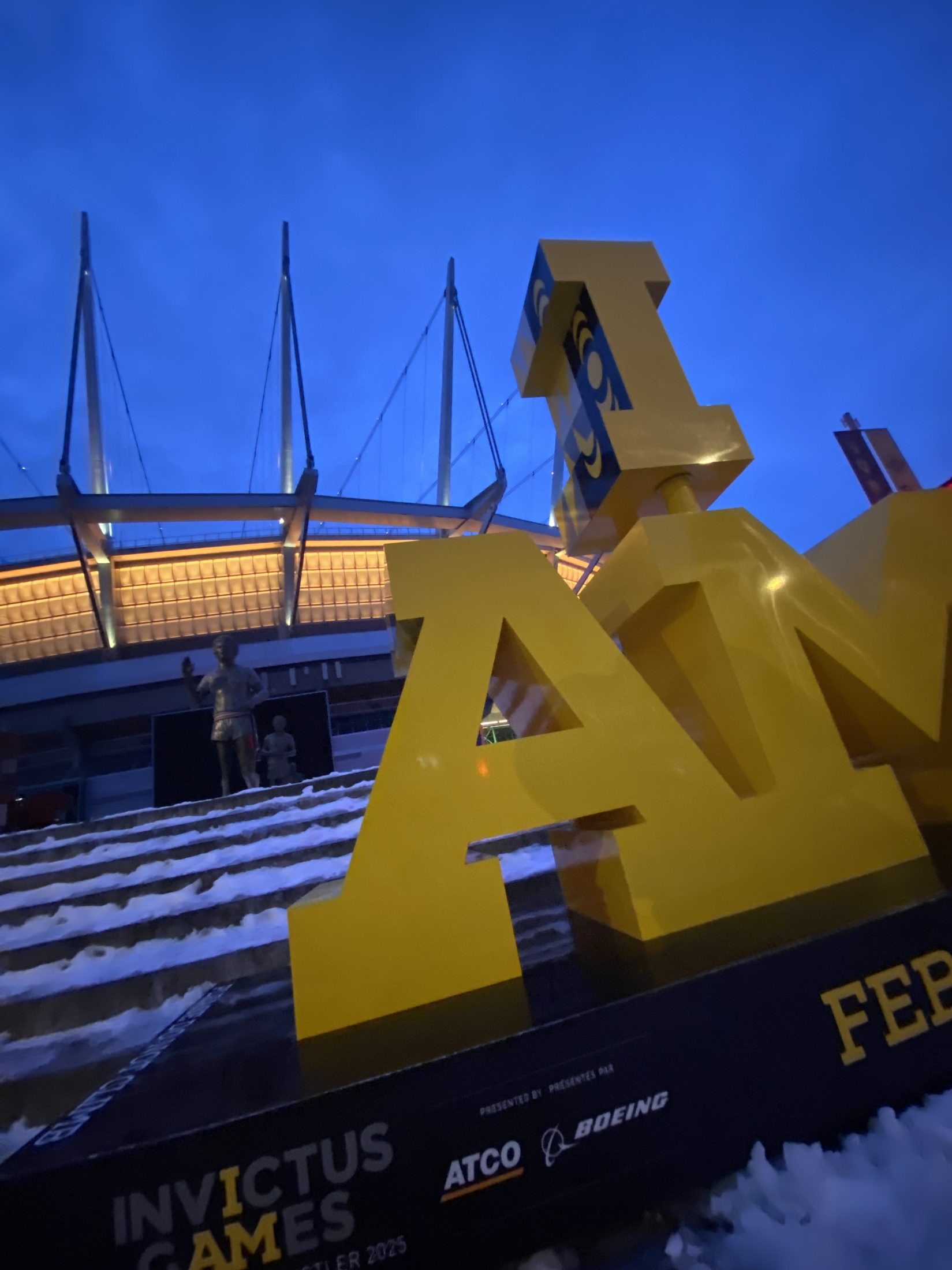 The Invictus Games "I AM" installation outside BC Place, host venue for the Opening Ceremony.
